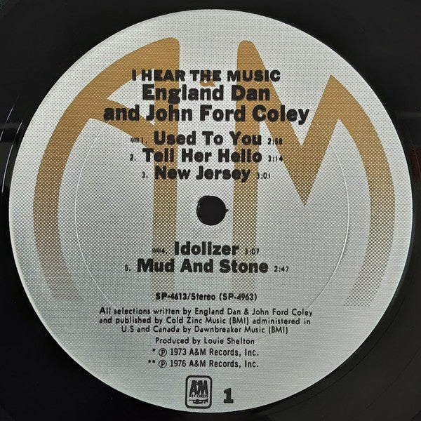 England Dan & John Ford Coley - I Hear The Music (VG+) (Vinyl LP)