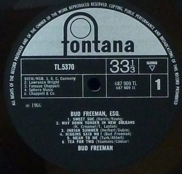 Freeman, Bud - Bud Freeman Esq (VG+) (Vinyl LP)