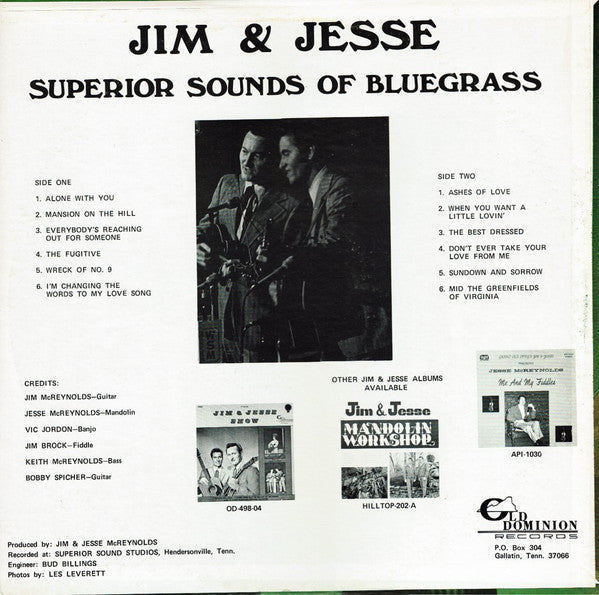 Jim & Jesse And The Virginia Boys - Superior Sounds Of Bluegrass (VG) (Vinyl LP)