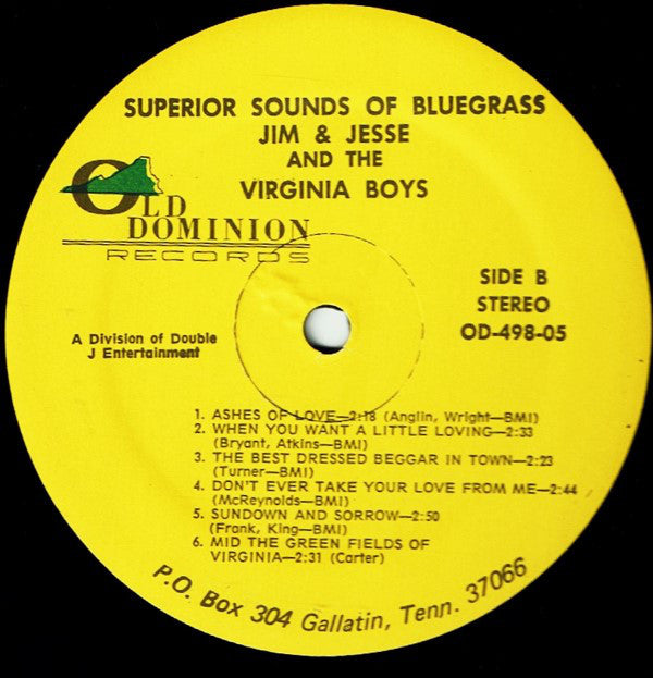 Jim & Jesse And The Virginia Boys - Superior Sounds Of Bluegrass (VG) (Vinyl LP)