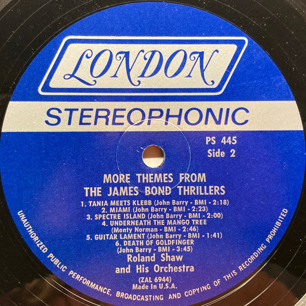 James Bond, More Themes From - Shaw, Roland Orchestra(VG+) (Vinyl LP)