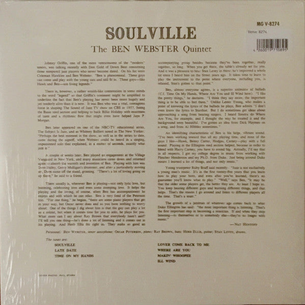 Webster, Ben Quintet - Soulville (Vinyl, NM or M-) (Vinyl LP)