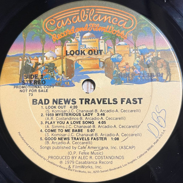 Bad News Travels Fast - Look Out (VG+) (Vinyl LP)