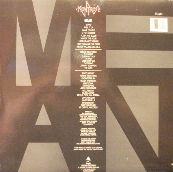 Montrose - Mean (VG+) (Vinyl LP)