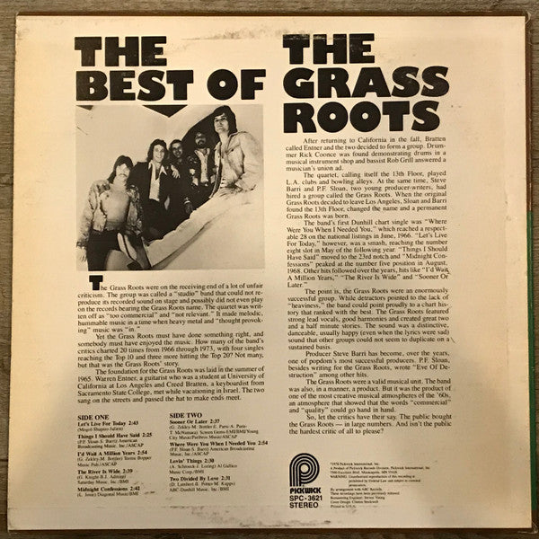 Grass Roots - Best Of The Grass Roots (VG) (Vinyl LP)