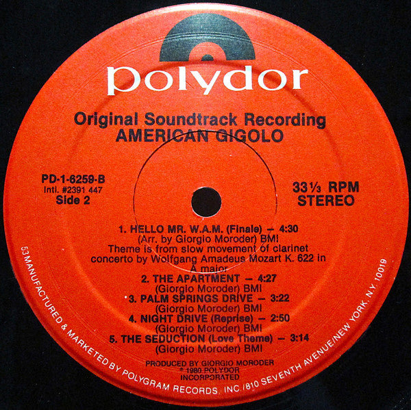 American Gigolo (Original Soundtrack Recording) (Vinyl, VG+) (Vinyl LP)