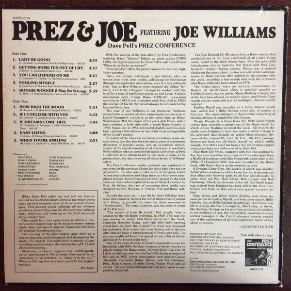 Pell's, Dave Prez Conference featuring Joe Williams - Prez & Joe - In Celebration Of Lester Young (Vinyl, VG+) (Vinyl LP)