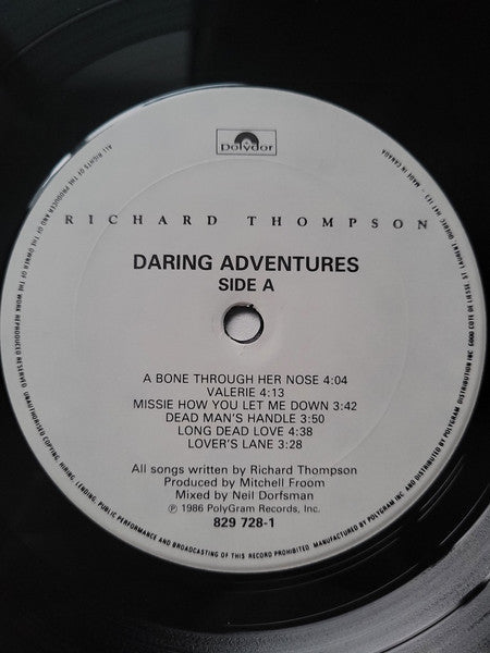 Thompson, Richard - Daring Adventures (VG+) (Vinyl LP)