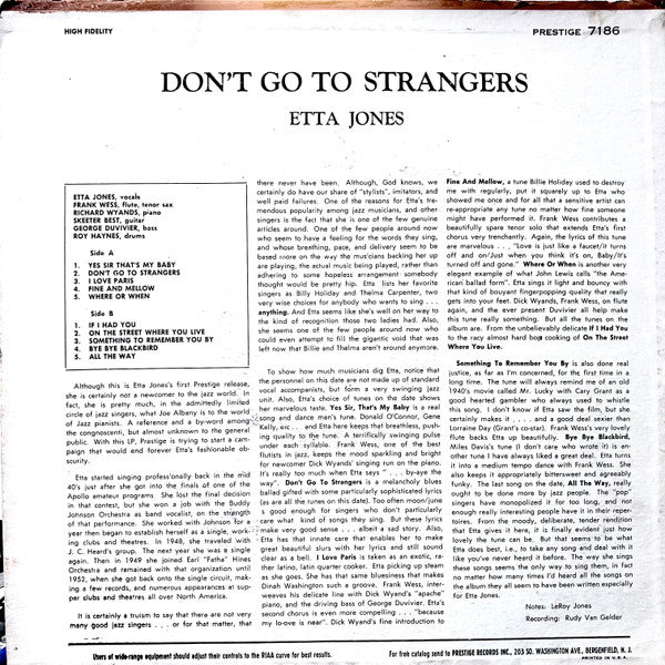 Jones, Etta - Don't Go To Strangers (Vinyl, VG) (Vinyl LP)