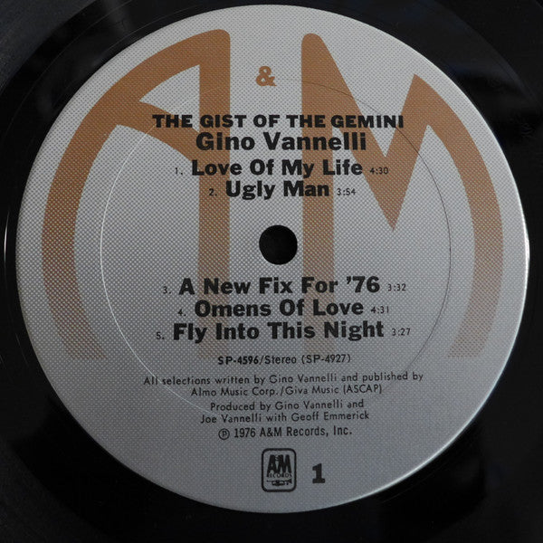 Vannelli, Gino - The Gist Of The Gemini (Vinyl, VG+) (Vinyl LP)