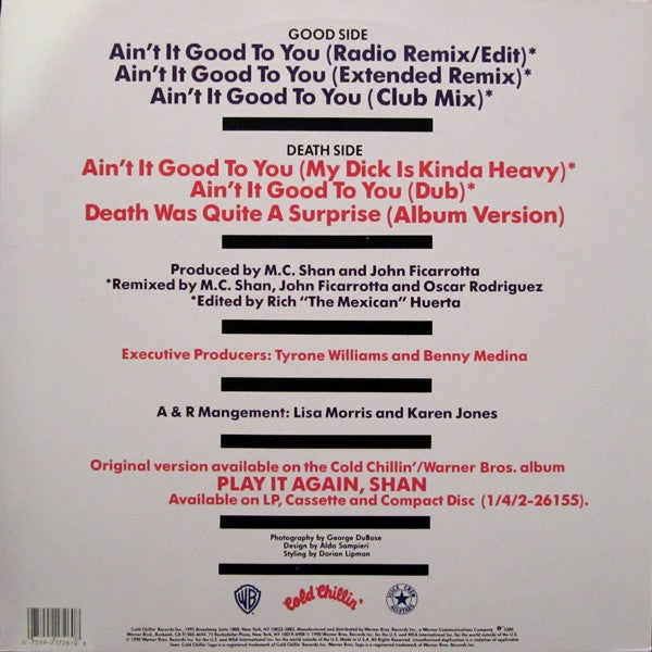 M.C. Shan - Ain't It Good To You (NM or M-) (Vinyl LP)