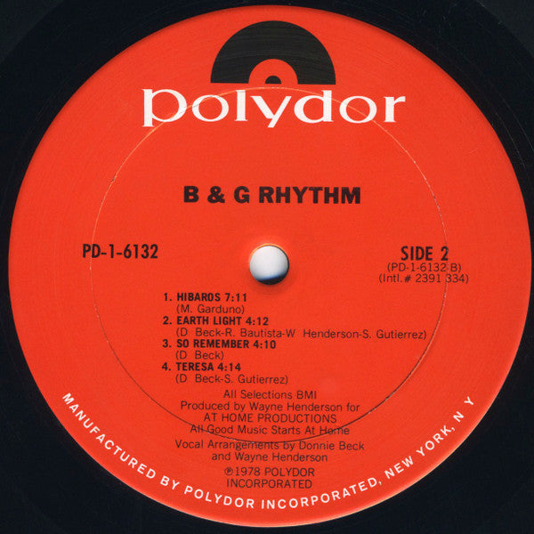 B & G Rhythm - B & G Rhythm (VG) (Vinyl LP)