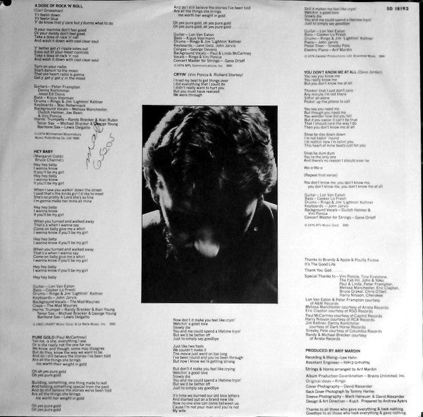 Starr, Ringo - Ringo's Rotogravure (VG+) (Vinyl LP)