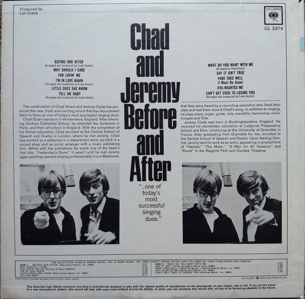Chad & Jeremy - Before And After (VG+) (Vinyl LP)
