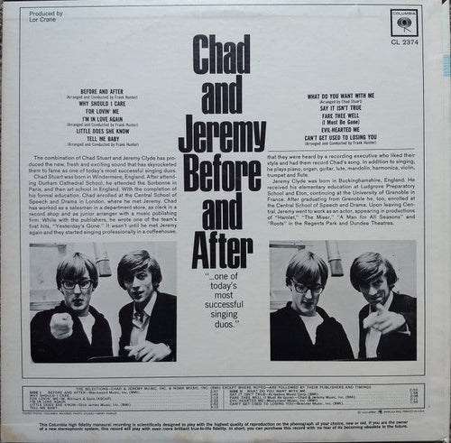 Chad & Jeremy - Before And After (VG+) (Vinyl LP)