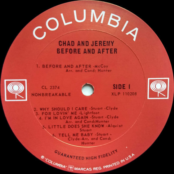 Chad & Jeremy - Before And After (VG+) (Vinyl LP)