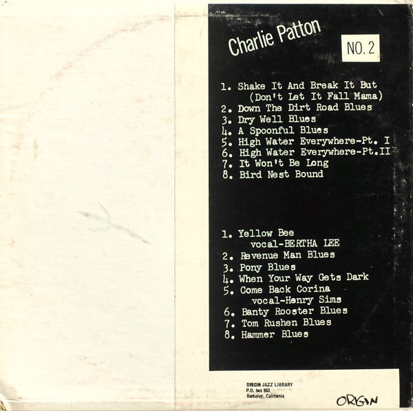 Patton, Charlie - The Immortal Charlie Patton Number 2 (Vinyl, M) (Vinyl LP)
