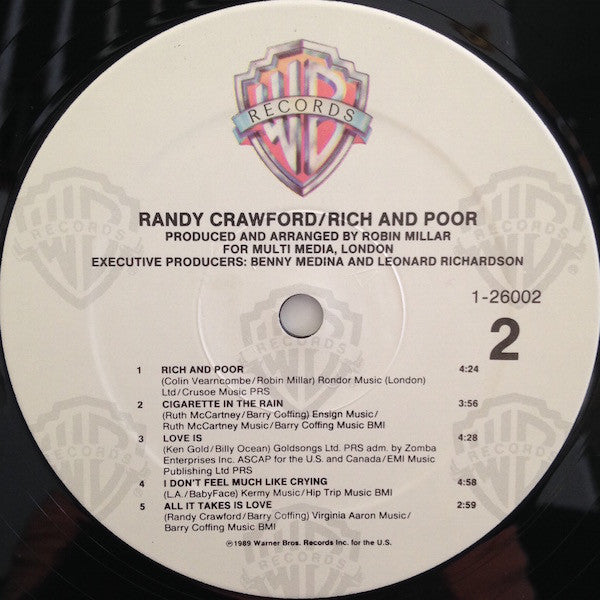 Crawford, Randy - Rich And Poor (VG+) (Vinyl LP)