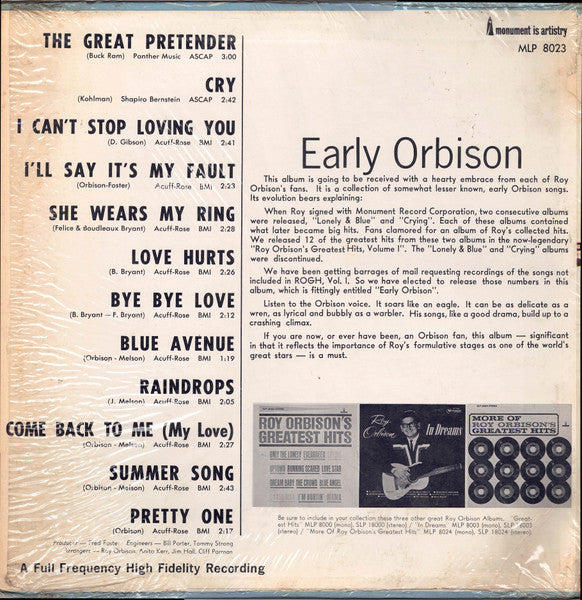 Orbison, Roy - Early Orbison (Vinyl, VG+) (Vinyl LP)