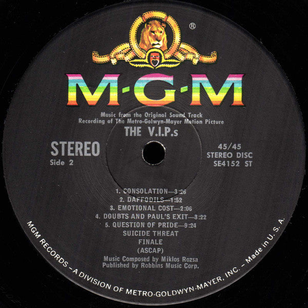 The V.I.P.'S (The Original Score From The Motion Picture) - Rózsa, Miklos (VG+) (Vinyl LP)