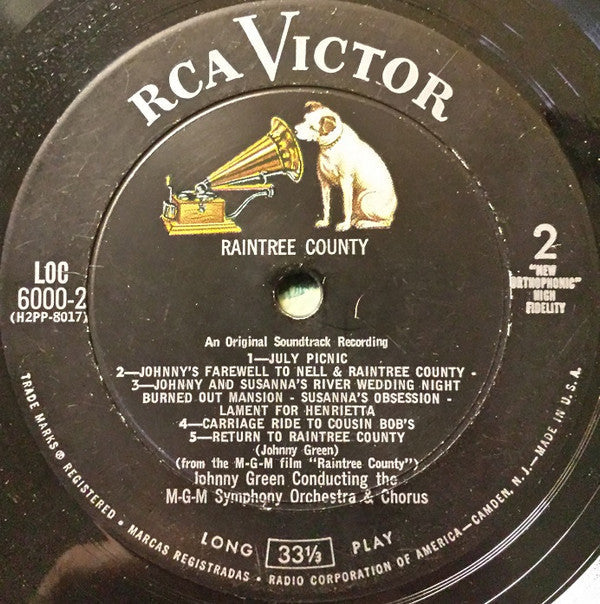 Raintree County (An Original Soundtrack Recording) - Green, Johnny (VG+) (Vinyl LP)