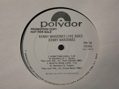 Mardones, Benny - Live Sides (VG+) (Vinyl LP)