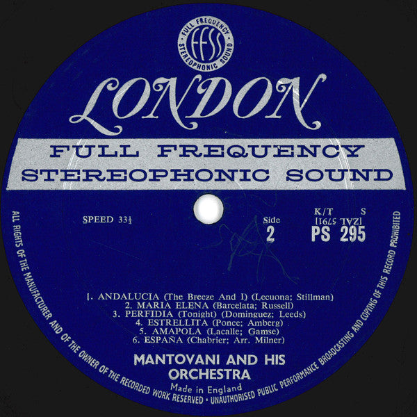 Mantovani And His Orchestra - Latin Rendezvous (Vinyl, VG) (Vinyl LP)