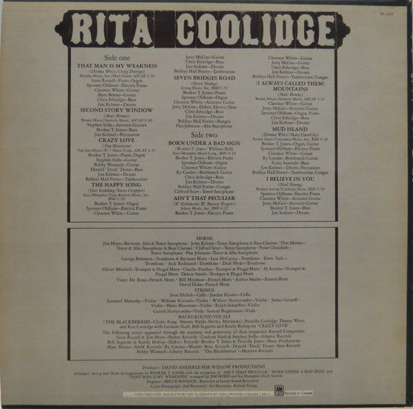Coolidge, Rita - Rita Coolidge (VG) (Vinyl LP)