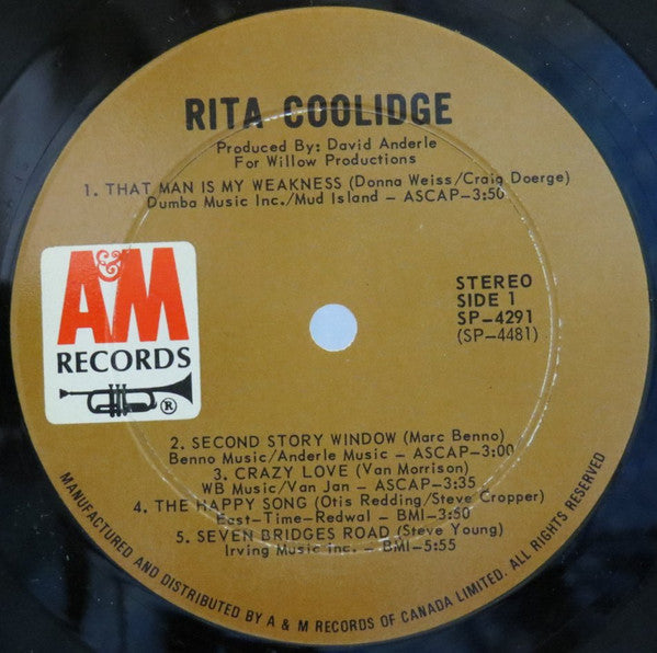 Coolidge, Rita - Rita Coolidge (VG) (Vinyl LP)