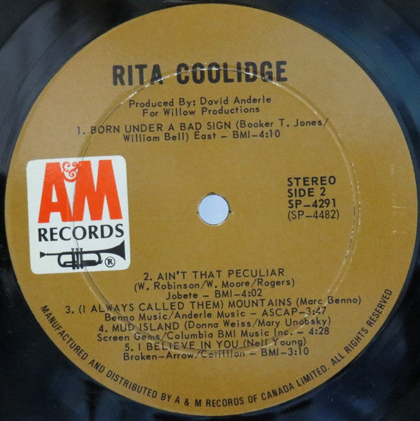 Coolidge, Rita - Rita Coolidge (VG) (Vinyl LP)