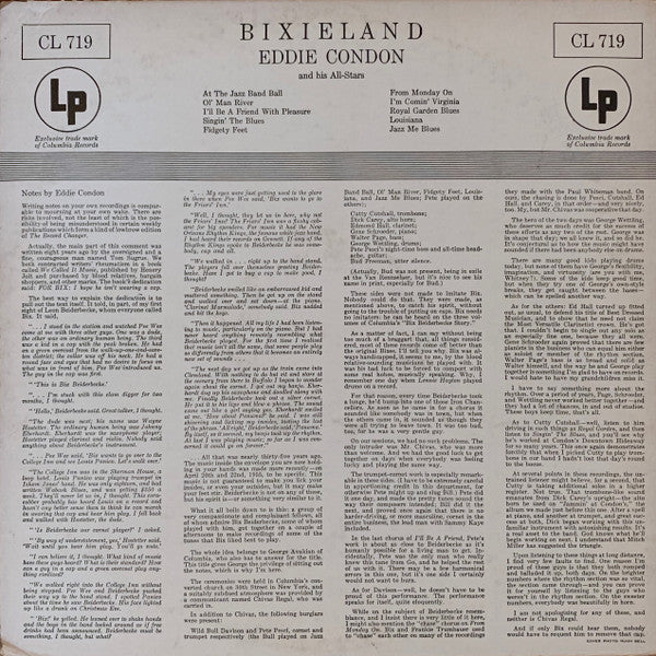 Condon, Eddie And His All-Stars - Bixieland (Vinyl, VG) (Vinyl LP)