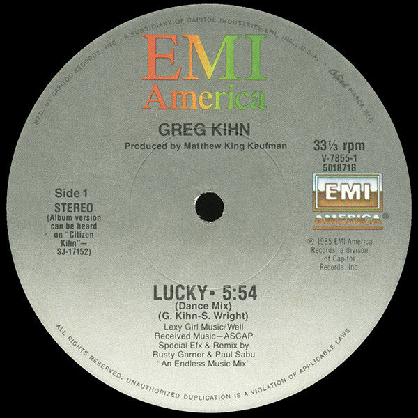 Kihn, Greg - Lucky (VG+) (Vinyl LP)