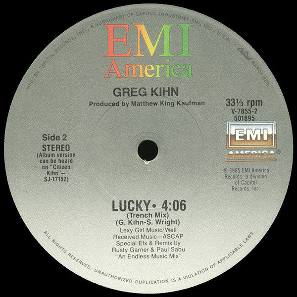 Kihn, Greg - Lucky (VG+) (Vinyl LP)
