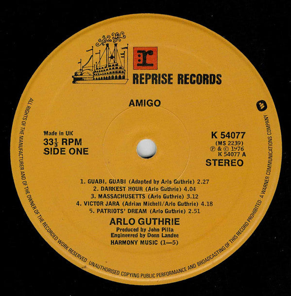 Guthrie, Arlo - Amigo (VG+) (Vinyl LP)