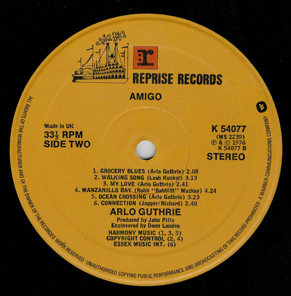 Guthrie, Arlo - Amigo (VG+) (Vinyl LP)