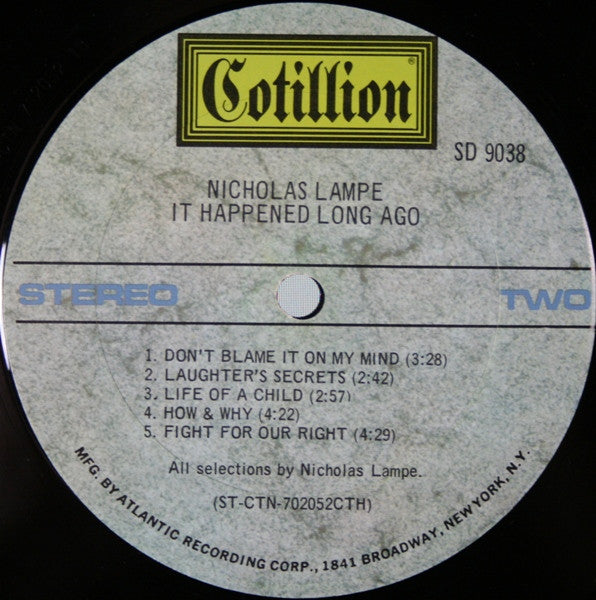 Lampe, Nicholas - It Happened Long Ago (VG+) (Vinyl LP)