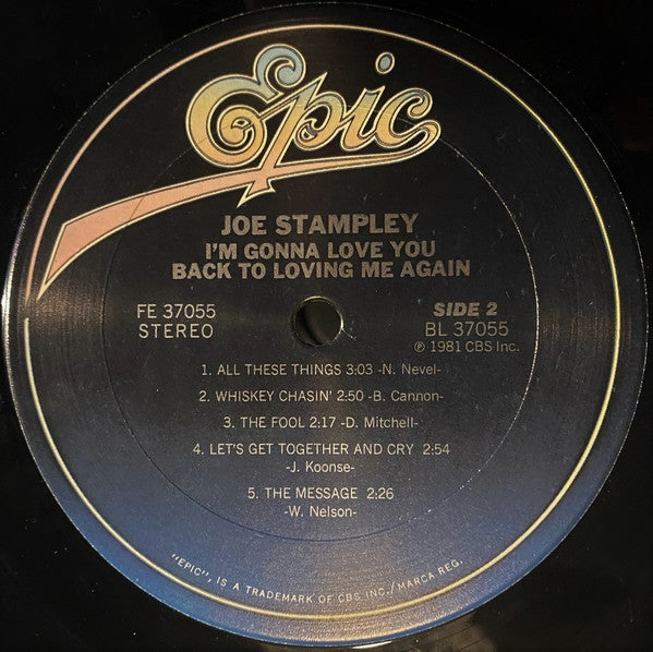 Stampley, Joe - I'm Gonna Love You Back To Loving Me Again (Vinyl, VG+) (Vinyl LP)