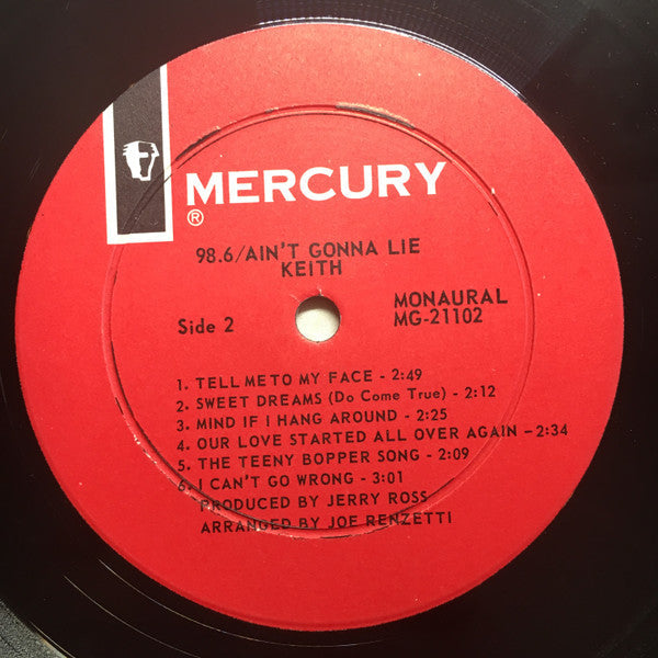 Keith - 98.6 / Ain't Gonna Lie (VG) (Vinyl LP)