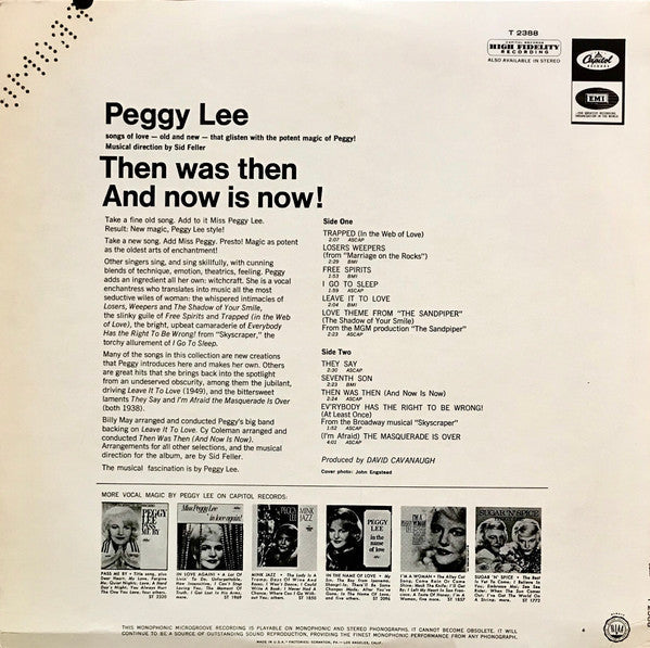 Lee, Peggy - Then Was Then And Now Is Now (VG) (Vinyl LP)