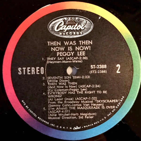 Lee, Peggy - Then Was Then And Now Is Now (VG) (Vinyl LP)