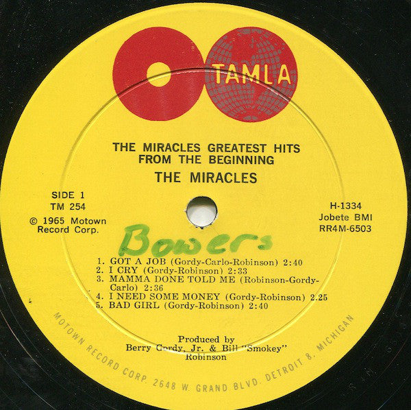 Miracles - Greatest Hits From The Beginning (Vinyl, VG) (Vinyl LP)
