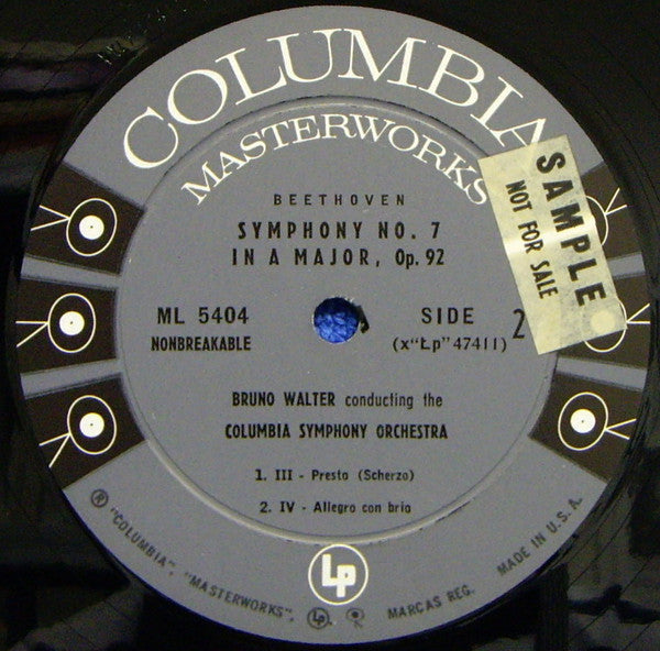 Walter, Beethoven - Symphony No. 7 In A Major (VG+) (Vinyl LP)