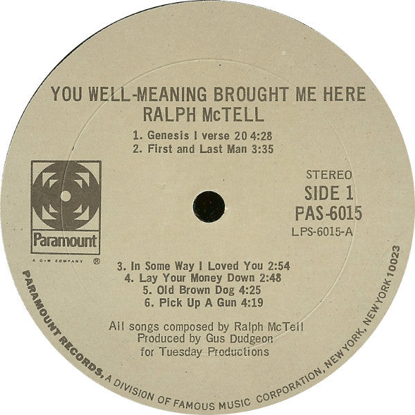 McTell, Ralph - You Well-Meaning Brought Me Here (VG+) (Vinyl LP)