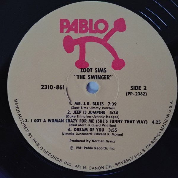 Sims, Zoot - The Swinger (Vinyl, VG+) (Vinyl LP)