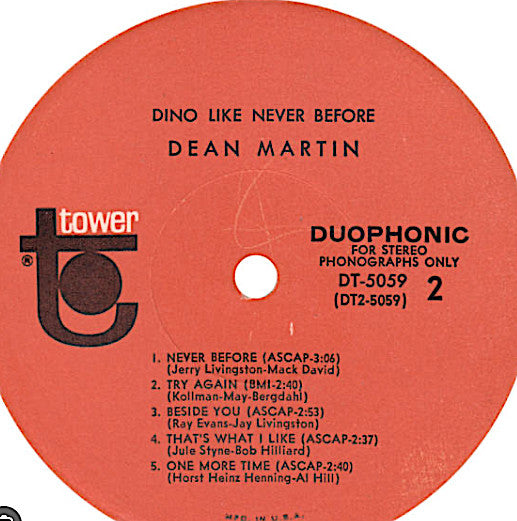Martin, Dean - Dino - Like Never Before (VG+) (Vinyl LP)