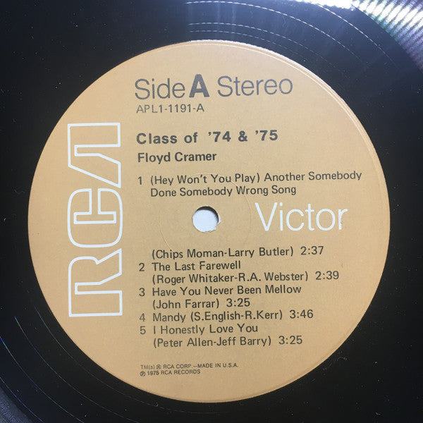 Cramer, Floyd - Class Of 74 & 75 (VG+) (Vinyl LP)