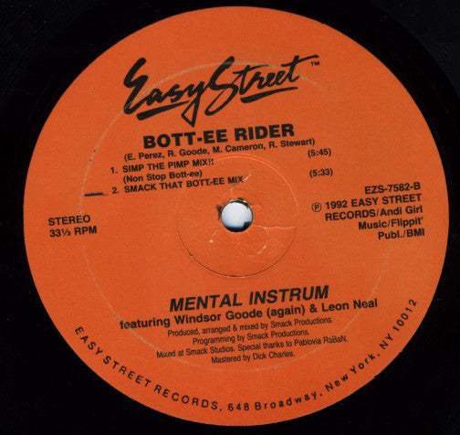 Mental Instrum Featuring Windsor Goode & Leon Neal - Bott-ee Rider (VG) (Vinyl LP)