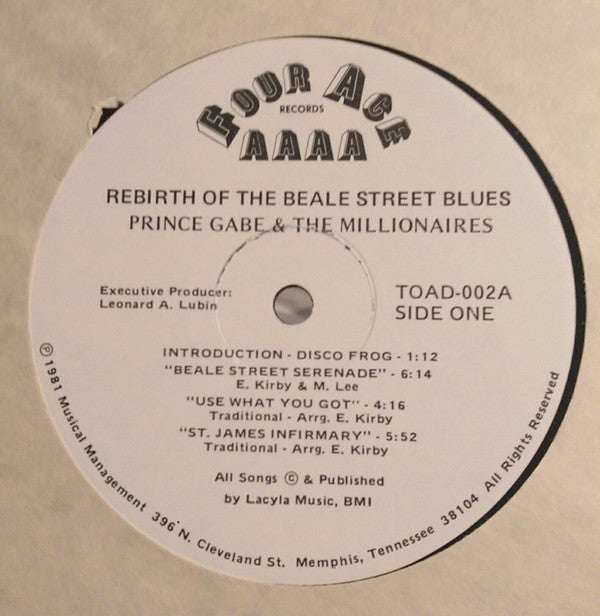 Prince Gabe And The Millionaires - Rebirth Of Beale St. Blues Vol. 2 (Vinyl, VG) (Vinyl LP)