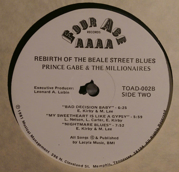 Prince Gabe And The Millionaires - Rebirth Of Beale St. Blues Vol. 2 (Vinyl, VG) (Vinyl LP)