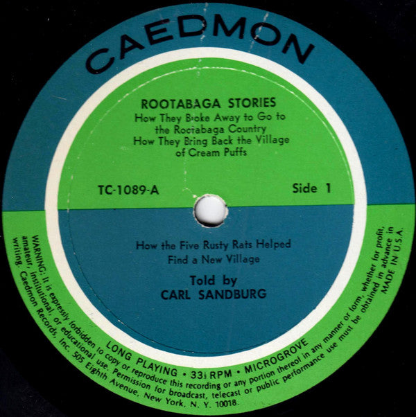 Sandburg, Carl - Carl Sandburg's Rootabaga Stories (VG+) (Vinyl LP)